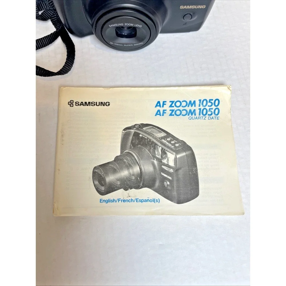 Samsung AF Zoom 1050 35mm Film Camera Point & Shoot Working w/ Case, Film,Manual